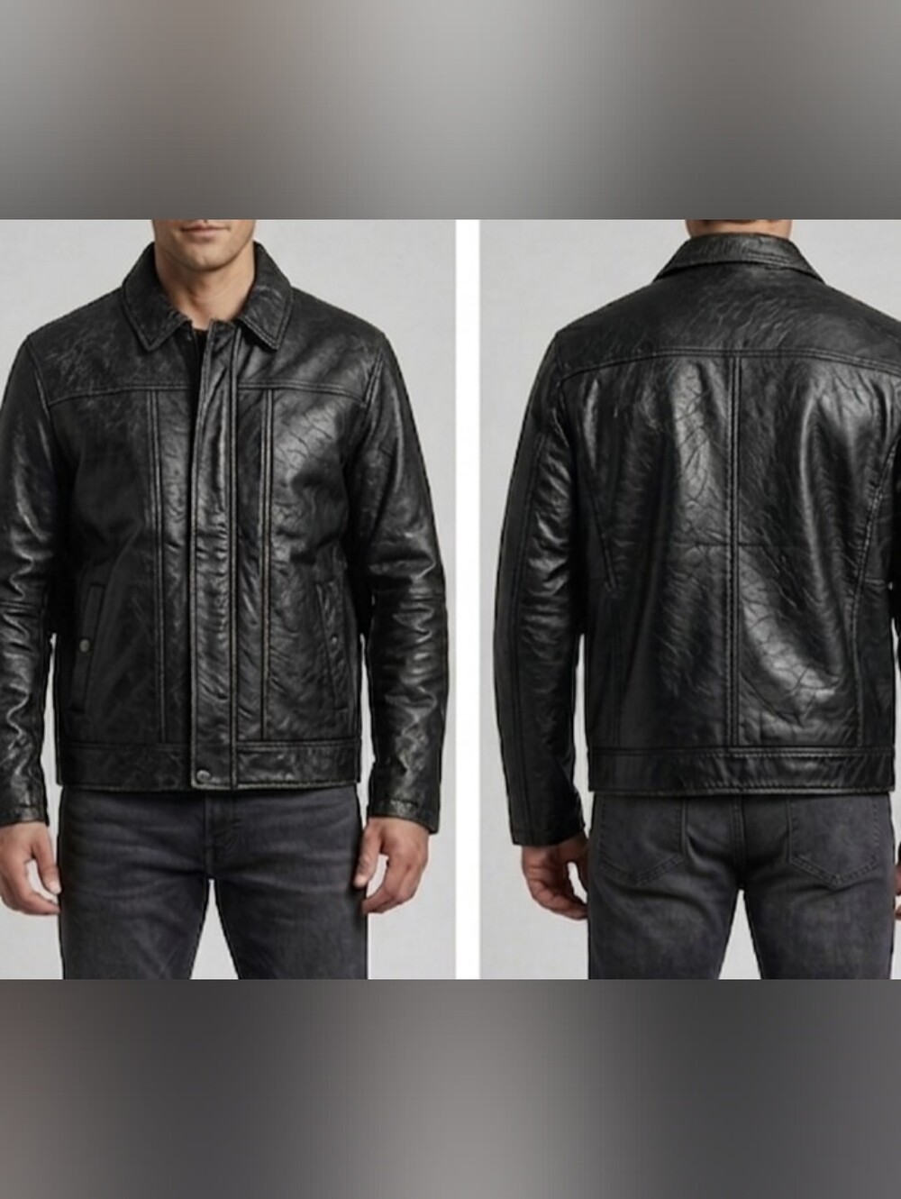 Roundtree and Yorke Casual Jacket (Imitation Lambskin Texture) Size XL